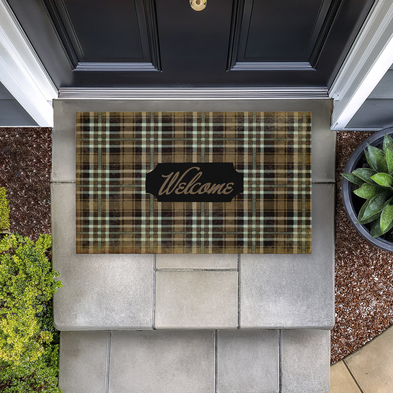  Paillasson Welcome Cozy Brown, Motif écossais Welcome
