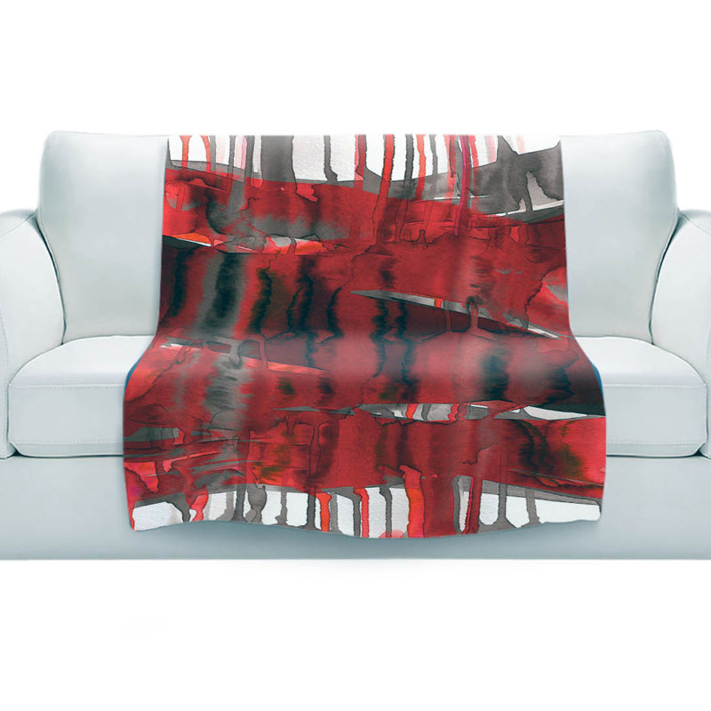 Couverture sherpa doux rouge vif act, l 51 po x L 60 po