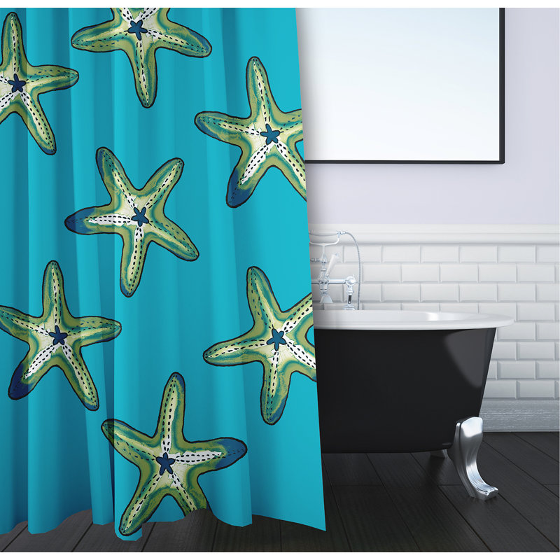 Rideau de douche simple Wilb Abraham, Turquoise / Vert