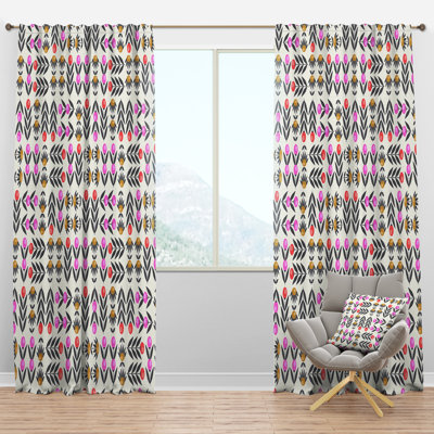 Panneau de rideau simple semi-diaphane avec passe-tringle Mid-Century Design