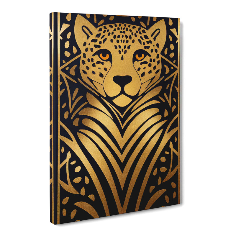 Cheetah Gold Leaf - Wrapped Canvas, 50cm H x 35cm W x 3cm D