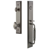 Fifth Avenue Handleset with Single Cylinder Deadbolt and Eden Prairie Door Knob and Rosette