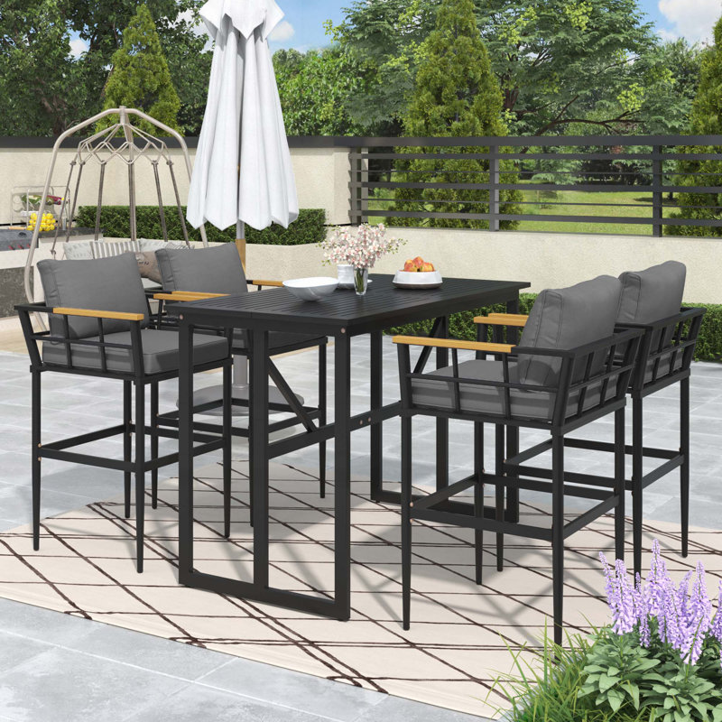 Iron Outdoor Dining Set, Gray