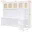 Lit escamotable double avec bureau et armoires en rotin, lit mural peu encombrant pour bureau à domicile, lit de rangement convertible, blanc chaud
