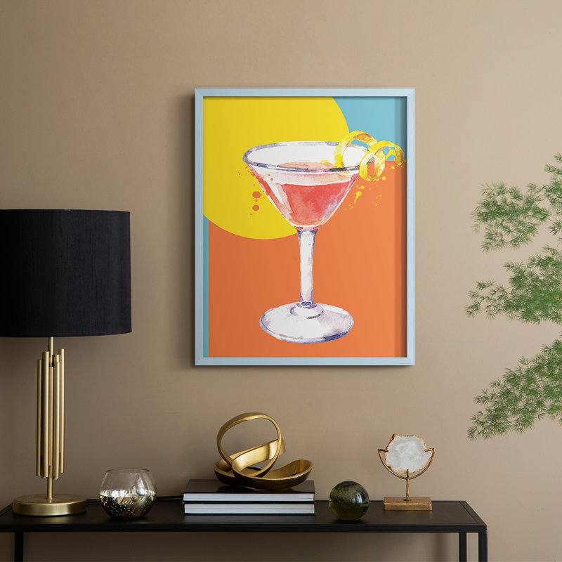 Cosmo Framed Print - Solid Wood, Blue, 30" H x 24" W