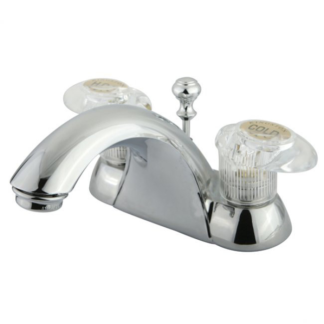 St. Charles Centerset Bathroom Faucet, Polished Chrome, With Plastic Pop Up Drain