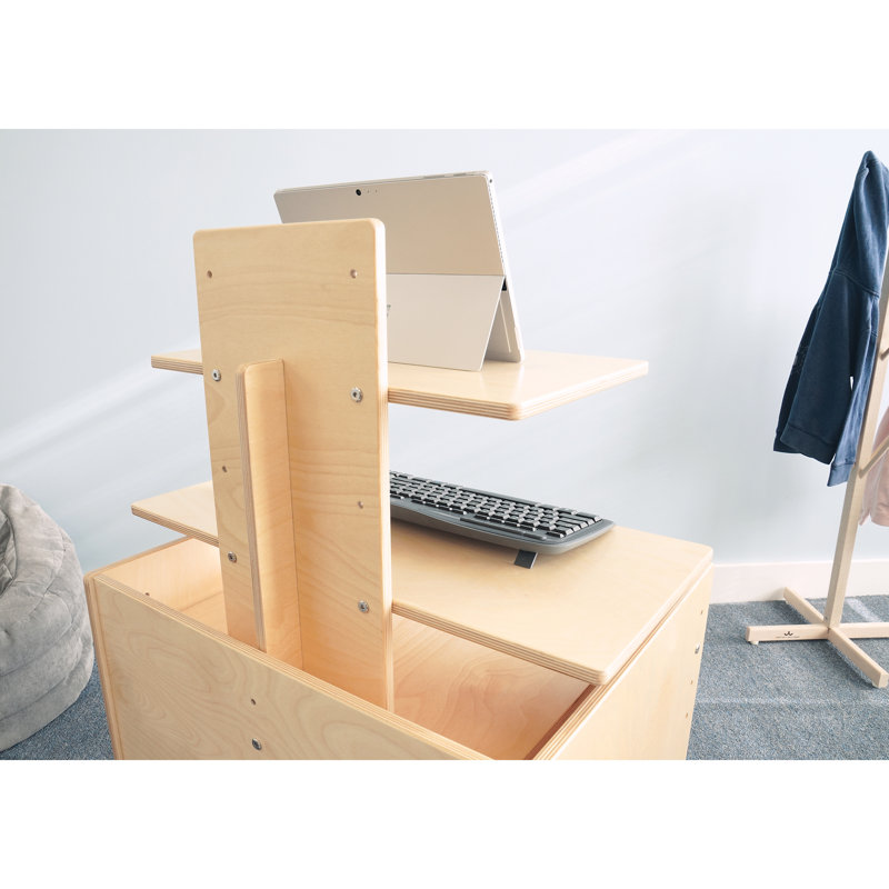Bureau d'ordinateur en bois à hauteur ajustable