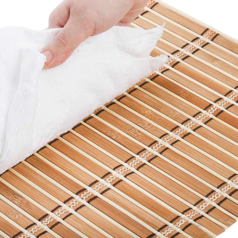 Ensemble de 8 napperons en bambou naturel, napperons antidérapants résistants à la chaleur, napperons de table de salle à manger de cuisine rustique pour la décoration intérieure