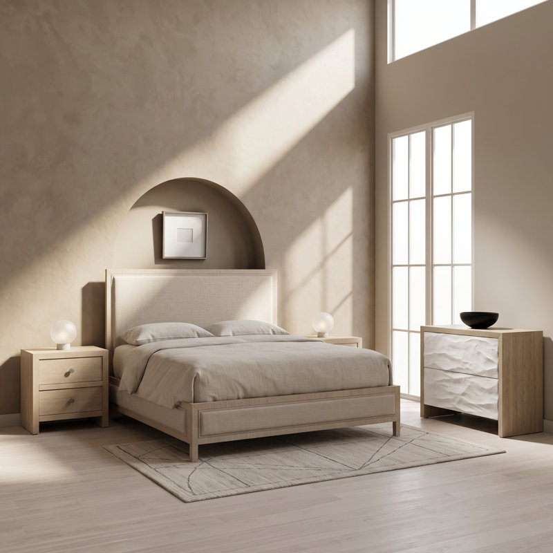 Oasis 5 Piece Queen Bedroom Set, 4 Pcs: Bed, 2 Nightstands, Chest, Queen