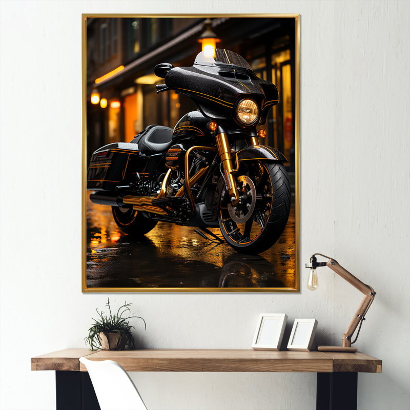 Moto Urban Streetster, H 32 po x l 24 po x P 1 po, Cadre flottant doré