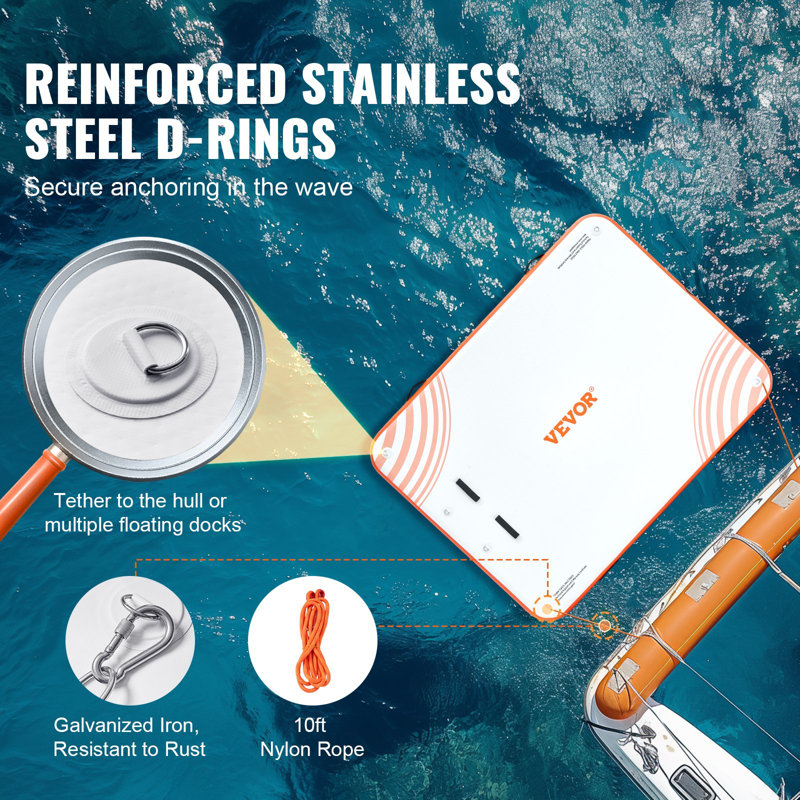 Quai flottant gonflable, plateforme de quai gonflable 10 X 8 pi, tapis de quai flottant antidérapant avec échelle détachable et sac de transport portable, radeau flottant pour plate-forme flottante pour la plage de l'océan