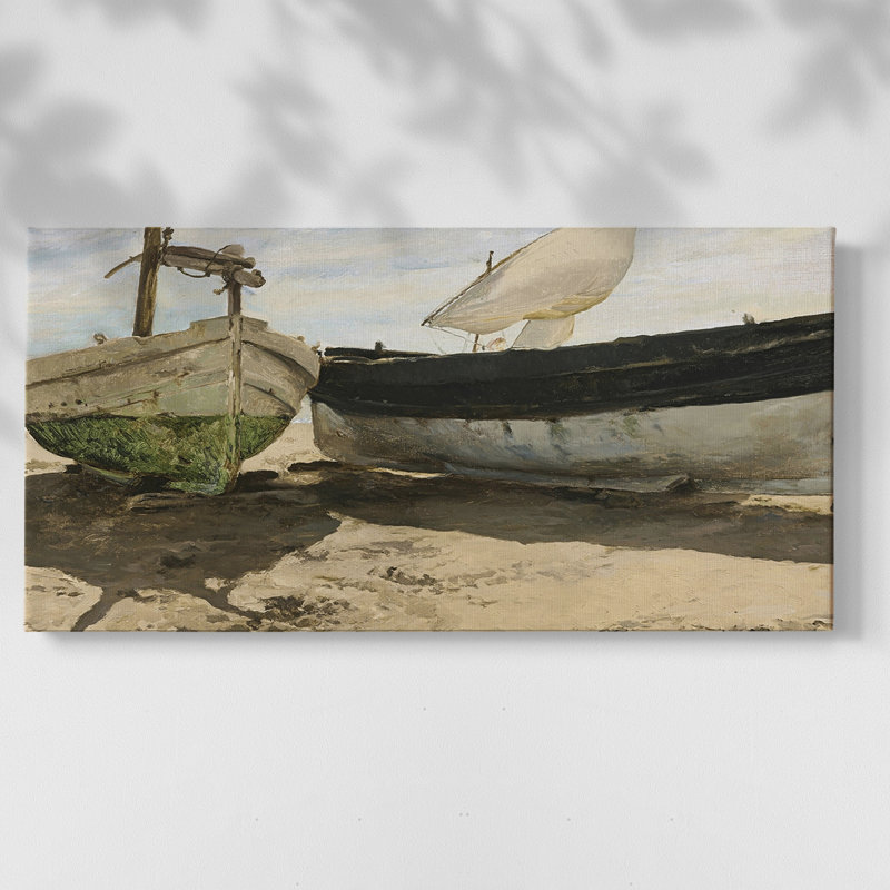Nautical Series-CDVI- Toile tendue avec châssis tendue - Prêt à accrocher, H 17 po x l 33 po, Doré