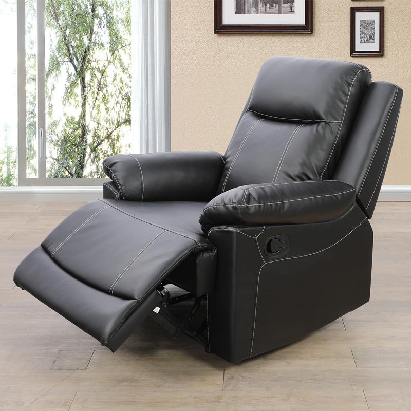 Fauteuil inclinable en similicuir Cudney, Noir