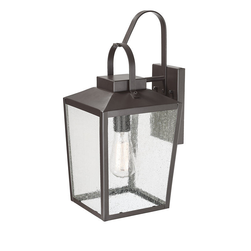 Applique murale d'extérieur 1 lumière en acier 16 po Keavi, Bronze thermolaqué, H 17,88 po x l 8 po
