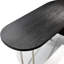 Bureau ovale noir en bois massif avec 2 tiroirs