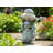 Garden Statuary Magnesia Turtle Design With Flower Cap And Crackled Glass Globe Light For Home Garden Use - 15" Gray