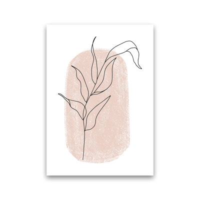 Dalia Chalk Pink Floral Leaf by Pixy Paper - Print