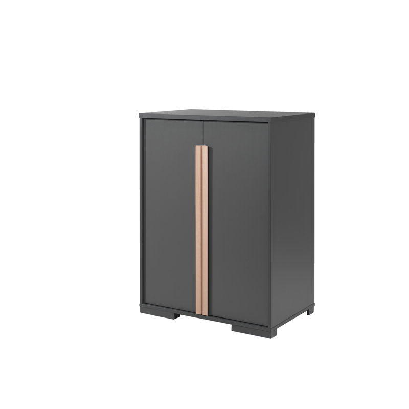 London 2 Door Manufactured Wood Wardrobe, Anthracite