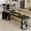 Bureau ovale noir en bois massif-688801881