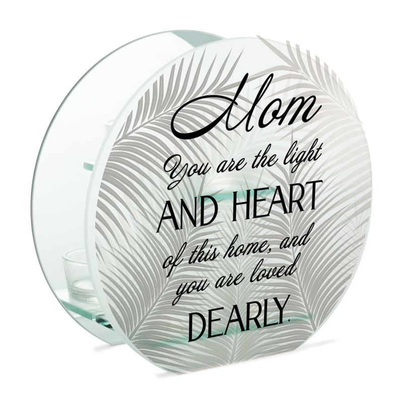 7'' H Glass Tabletop Tealight Holder with Candle Included