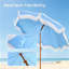 195 cm W X 195 cm D Beach Parasol with Crank Lift-465279502