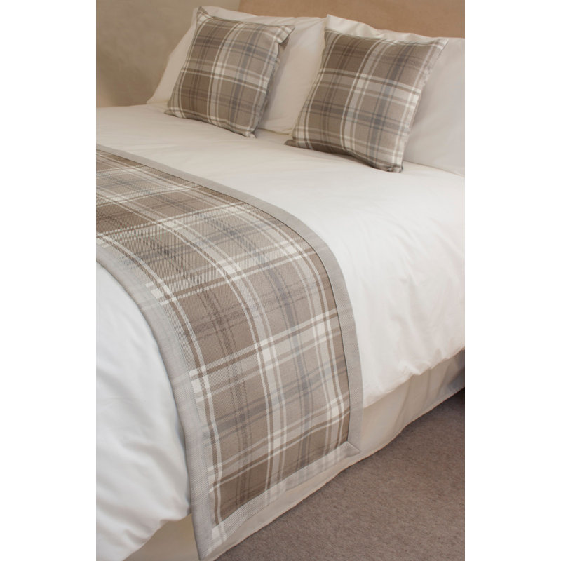 Griffith Plaid Square Cushion, Natural Beige, 49 x 49cm