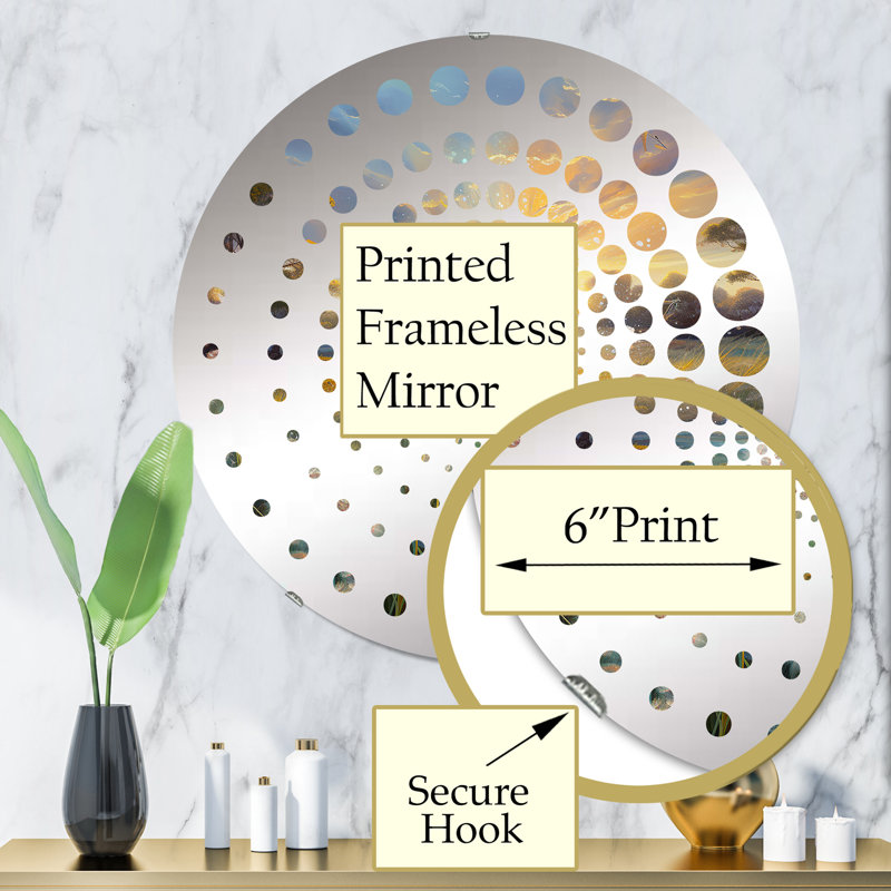 Miroir décoratif Dandelion Field Breeze IV - MIR112113-Round, 31,4 po x 31,4 po