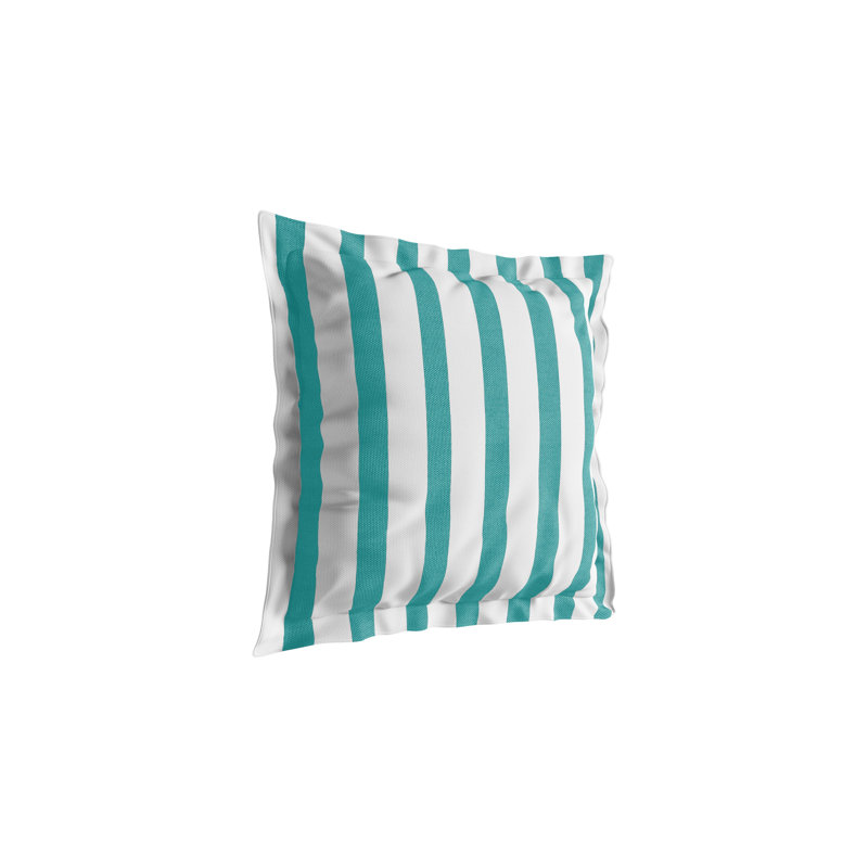 Indoor / Outdoor Striped Square Throw Cushion, Azure