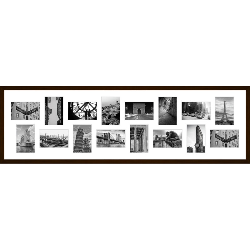 Abelardo Wood Picture Frame with Mat, Dark Brown