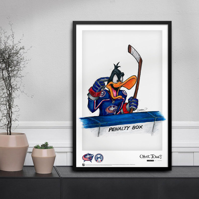 Daffy Duck, New Jersey Devils, affiche d'art par S. Preston, Blue Jackets de Columbus