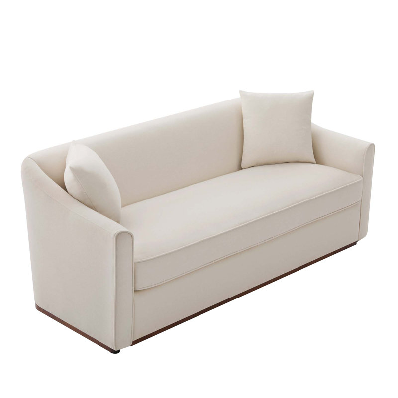 Canapé 3 places avec accoudoirs et coussins décoratifs Modern, Beige