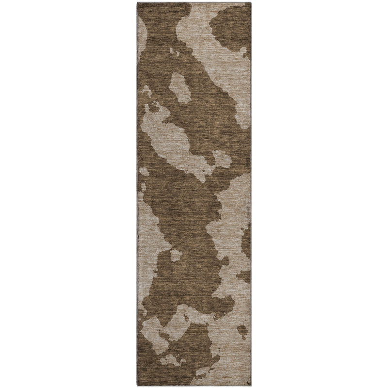 Premium Machine Washable Prisco Brown Rug, Runner 2'3" x 7'6"