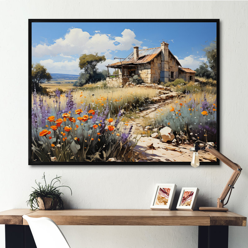 Charme rustique sur toile, Cadre flottant noir, H 12 po x l 20 po x P 1 po