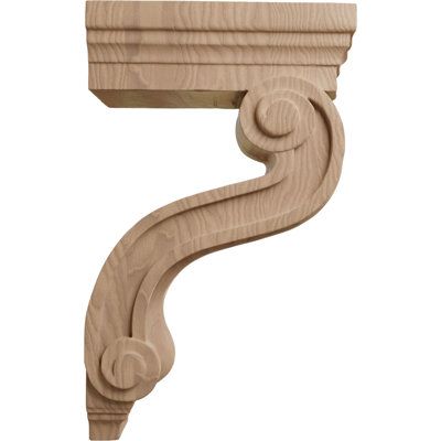 3 7/8"W x 8"D x 13"H Los Angeles Hollow Back Corbel, Mahogany