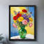 Art floral rétro encadré noir-506021717
