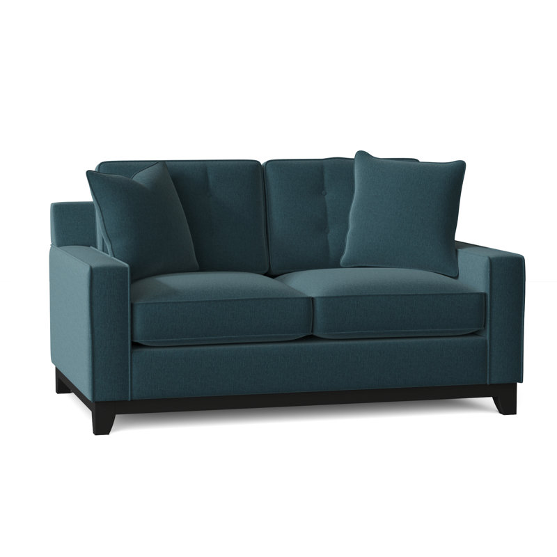 Carollton Upholstered 62'' Loveseat, Heavenly Sapphire Chenille