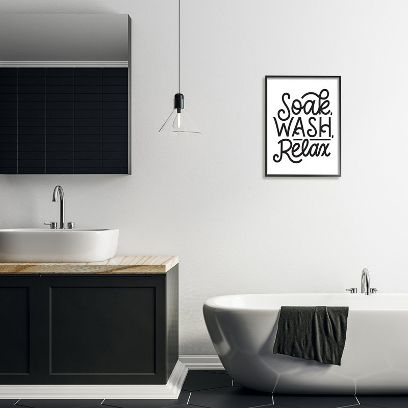 Soak Relax, H 16 po x l 20 po, Giclée encadrée noir minuit