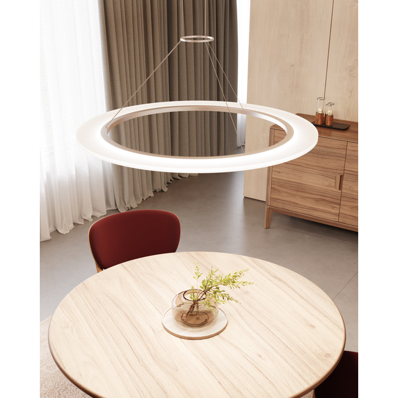 Arctic Rings 30.5" Silver Aluminum LED Pendant for Indoor/Outdoor