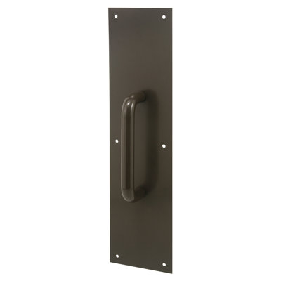 Poignée et porte 4 x 16 po en bronze (plaque simple)