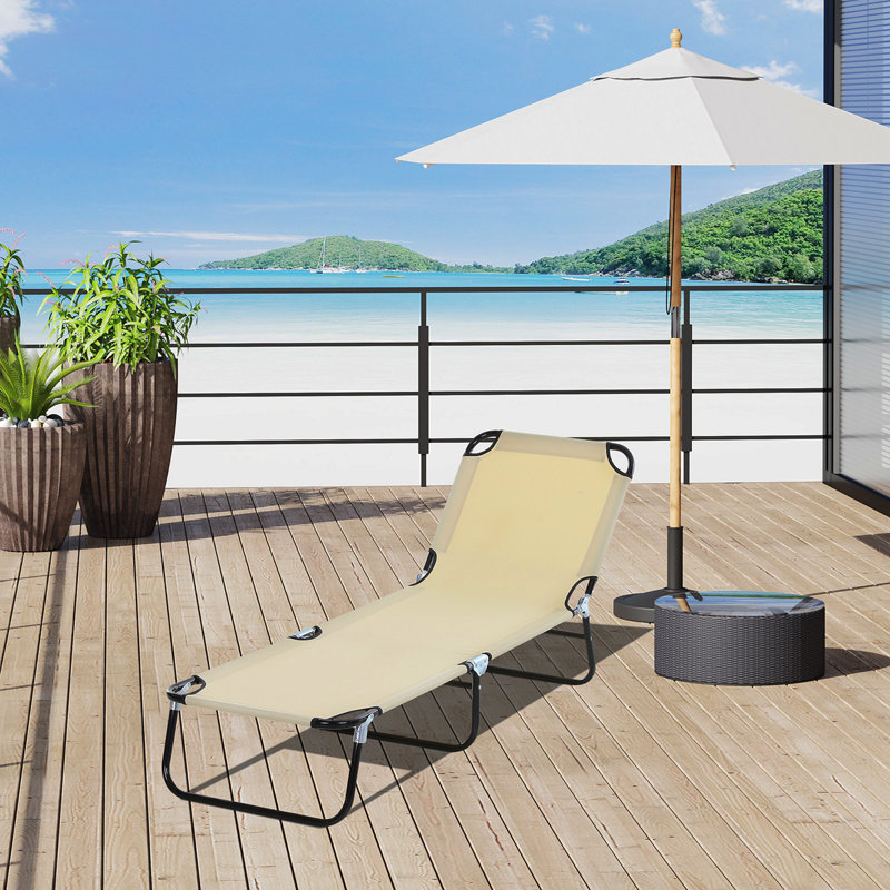 Chaise longue d'extérieur pliable, Beige