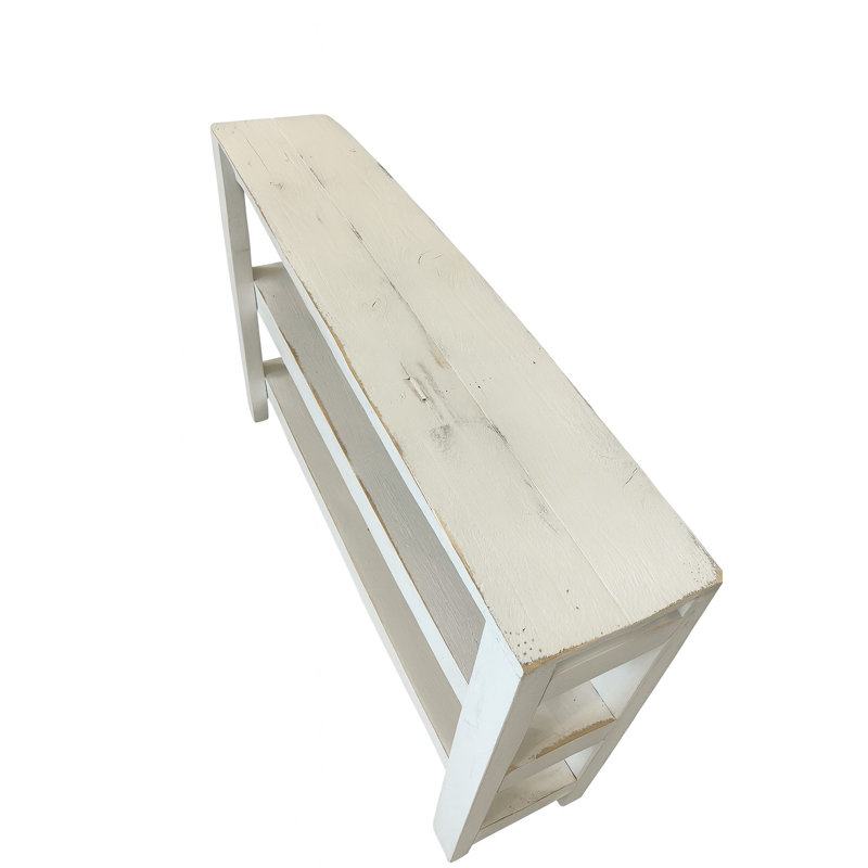 Console Shepherds - 46 po Table d'entrée en bois récupéré blanc avec 2 tablettes | Table d'appoint Rustic Farmhouse | Table de couloir étroite