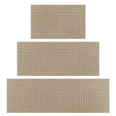 Wear-Resistant Kitchen Mat Runner Rug(Set of 3)