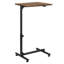 Table d'appoint à hauteur ajustable en forme de C, plateau en bois brun rustique