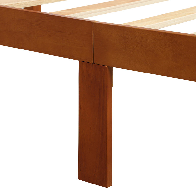 Lit plateforme en finition chêne - Fabriqué en bois massif pour une tête de lit durable et un confort de chambre à coucher