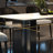 White Rectangular Stone with Metal Dining Table-1603113295