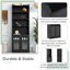 Buffet de rangement minimaliste L 60 po avec 4 portes et dispositif de rebond pour le salon et le vestibule Minimalist Style-1124188081