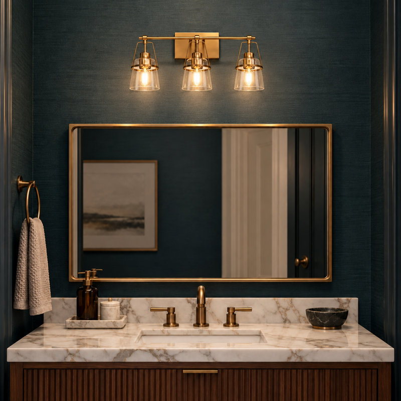 21.2" W 3-Light Dimmable Iron Vanity Light 
