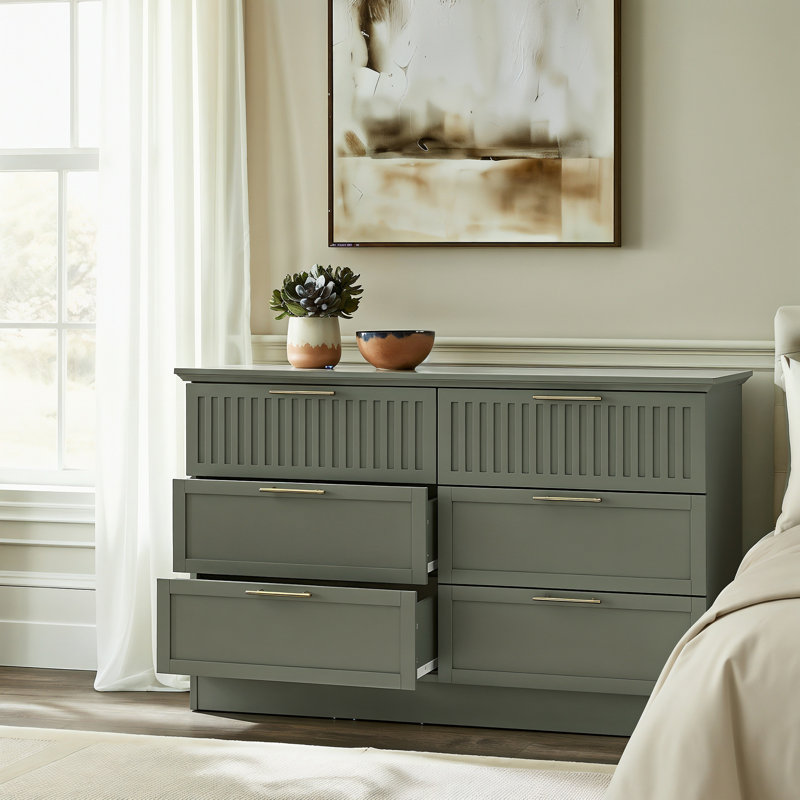 Gregory 6 Drawer Chest, Kale Green