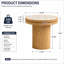 Table d'appoint ronde naturelle 19,4 po avec plateau en pierre frittée