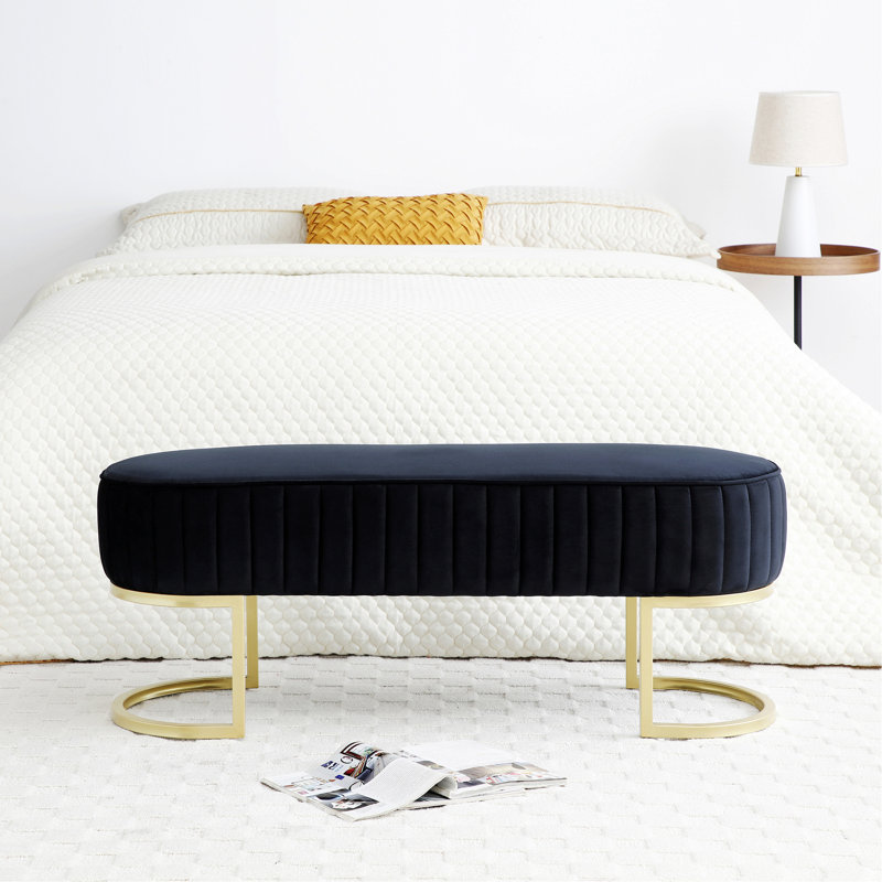 Modern Ottoman Bench,Upholstered Sherpa Fabric Bench,Shoe Bench Footrest Entryway Bench Coffee Table